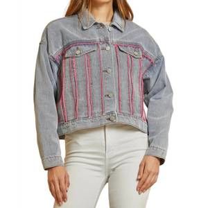 NEW ANDREE BY UNIT wait is over denim jacket in medium wash
